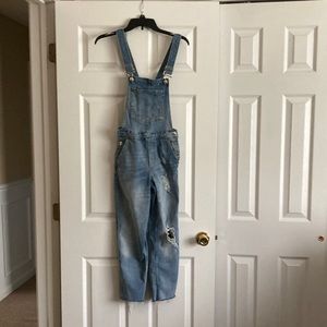 DENIM OVERALLS SIZE 4 DISTRESSED